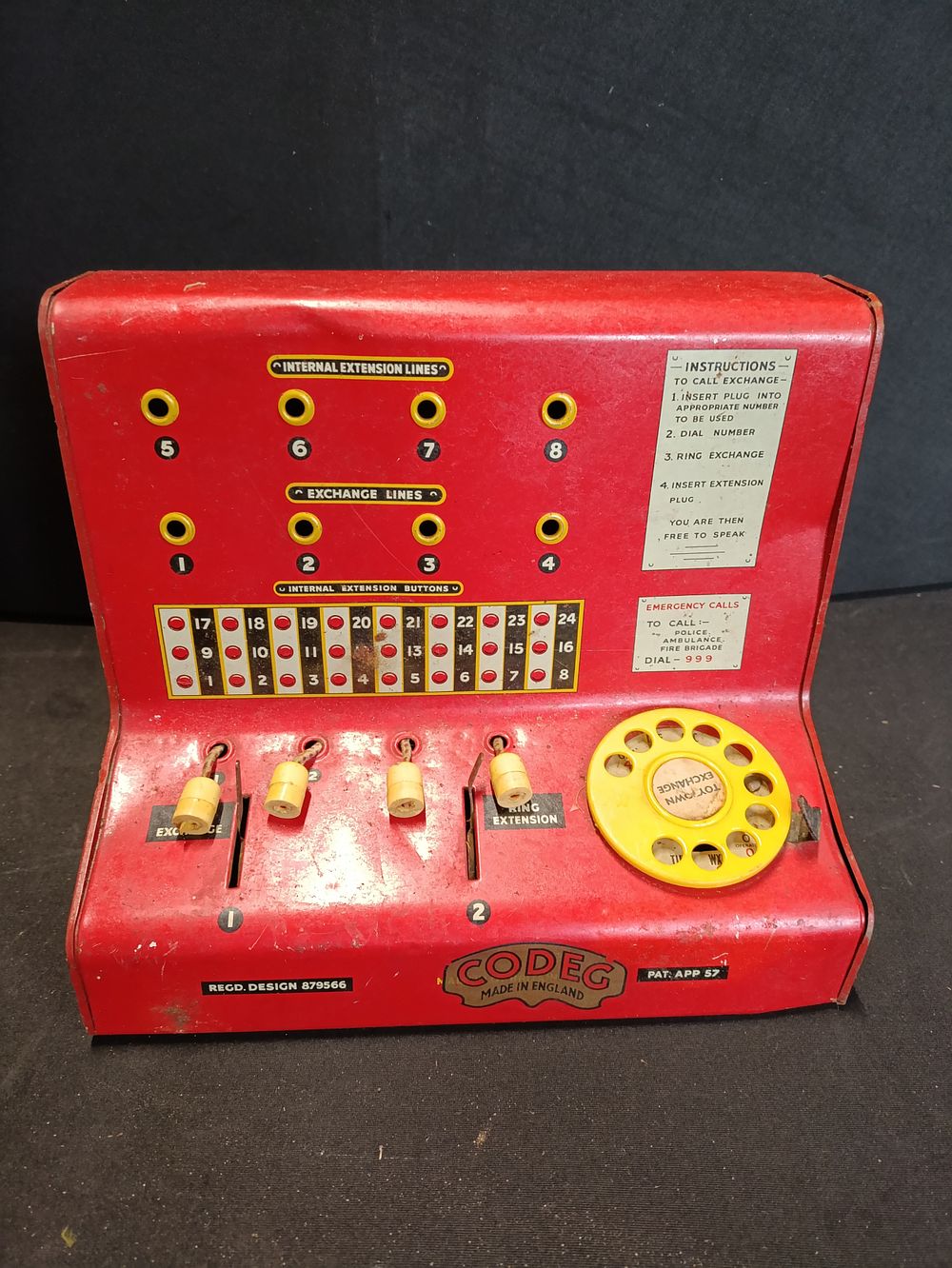 Lot 327: Codeg Toy Town Tinplate Telephone exchange