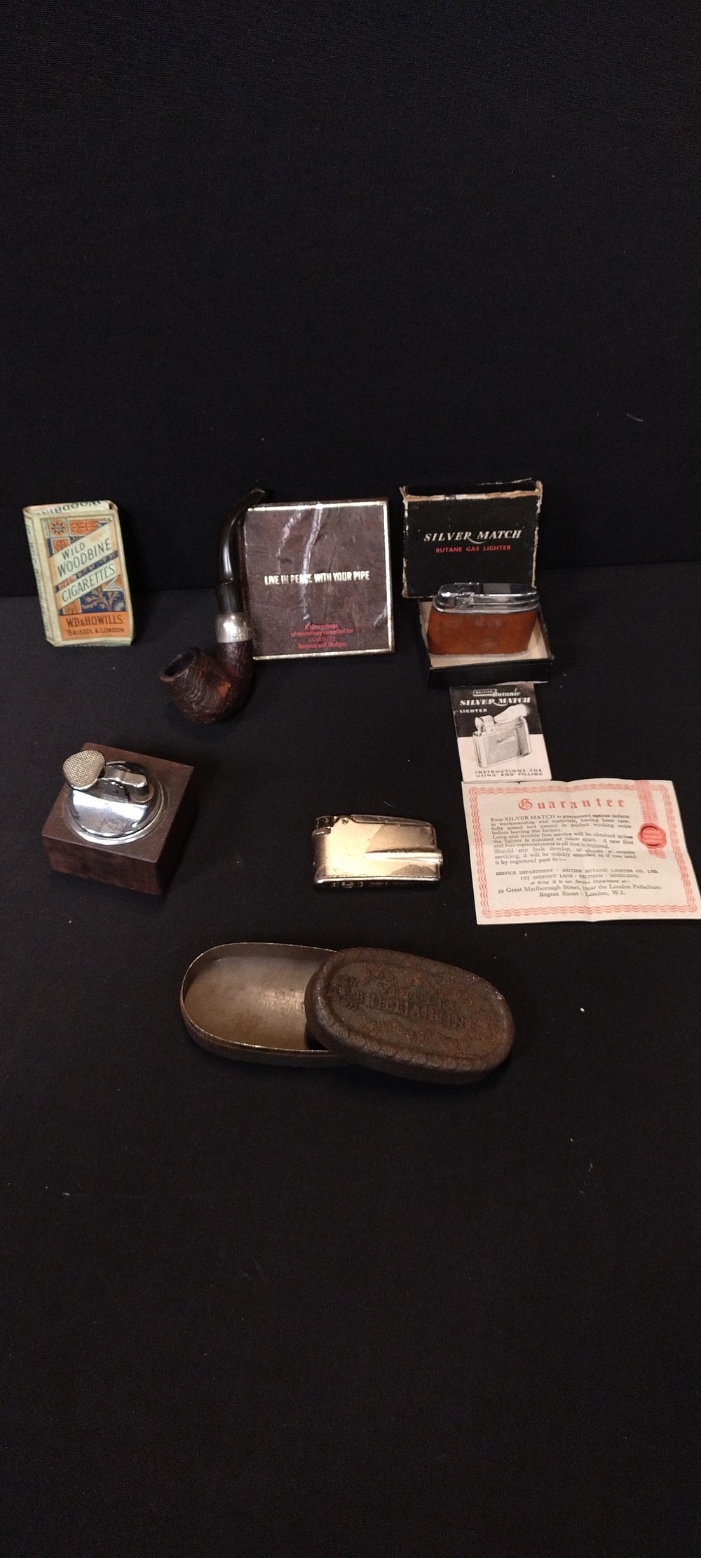 Lot 435: Collection of smoking ephemera including a Irish hallmarked...