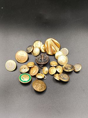 Collection of vintage Gold tone buttons