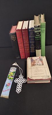 Various books including a tale of two cities, holy Bible, practical gardening and other titles