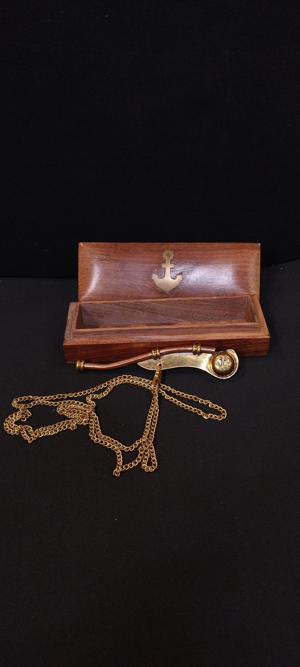Lot 151: Brass and copper Boson's whistle with chain and...