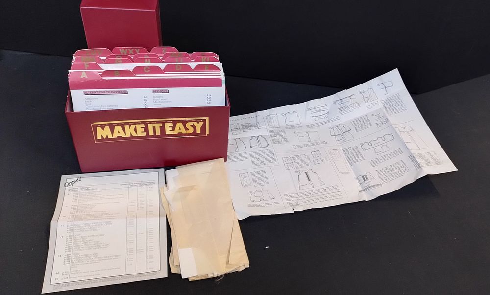 Lot 167: Box containing A-Z Make It Easy sewing patterns