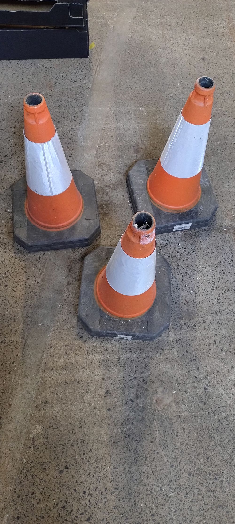 Lot 176: 3 orange reflective traffic cones