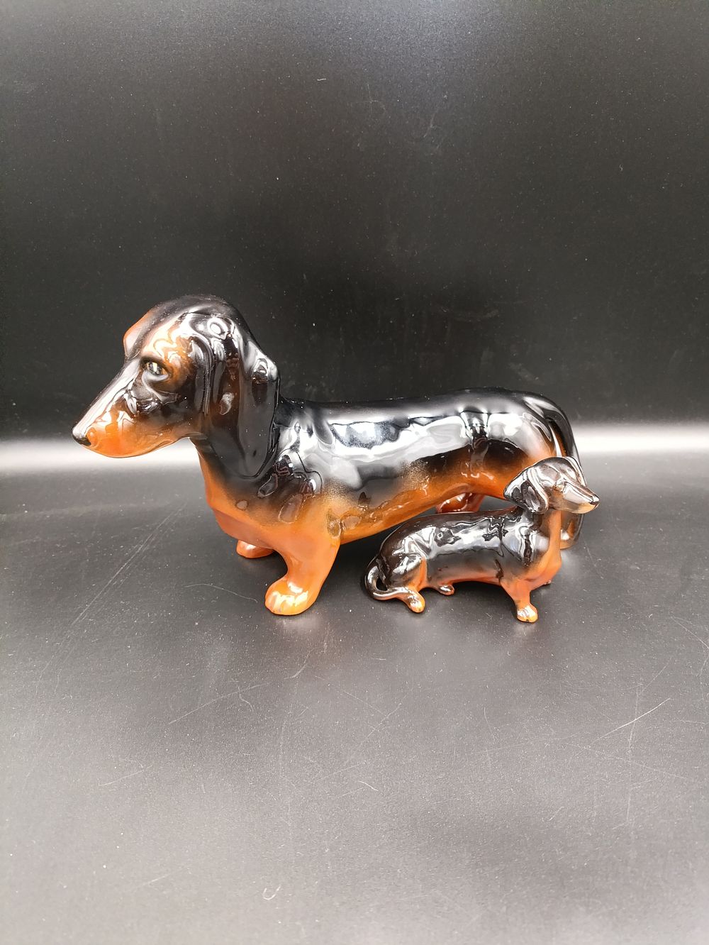 Lot 193: 2 Beswick Dachshund dog figurines