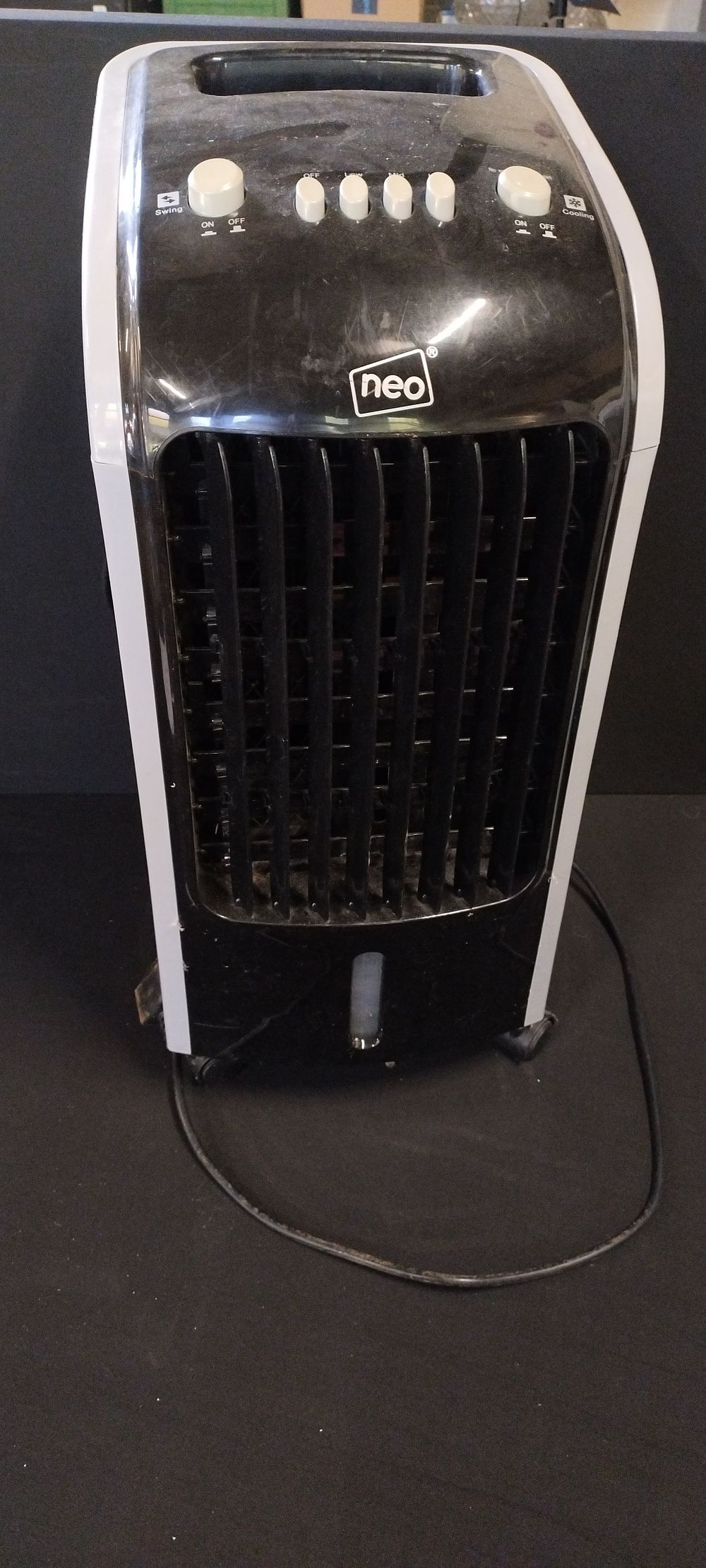Lot 206: Neo water filled electric air cooler on wheels,Tested...