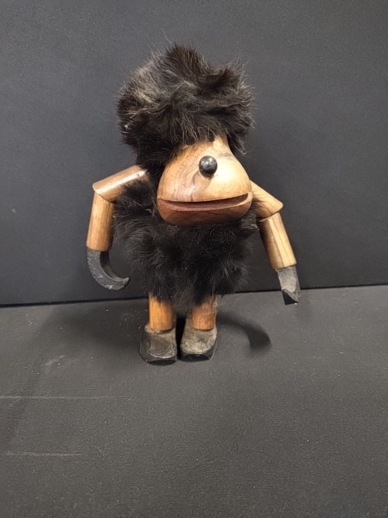 Lot 216: Kay Bojesen-style vintage danish wooden troll toy, measures...