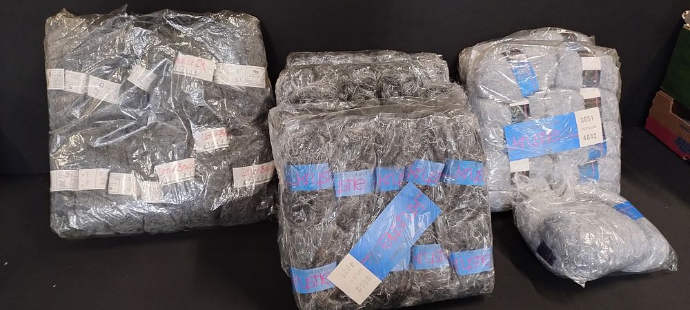 Lot 225: 87 bagged balls of wool, Angora Look colour...