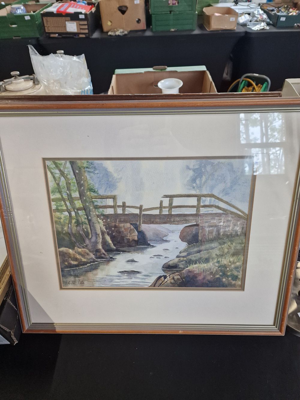 Lot 238: Original Framed Watercolour Painting of 'Old Bridge at...