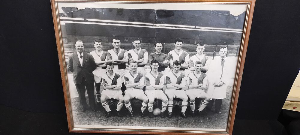 Lot 281: Framed black and white photograph of Blackburn Rovers...