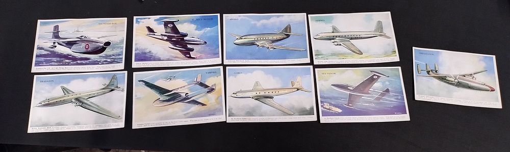 Lot 299: Vintage diecast planes, Matchbox,Corgi,Dinky and 1950's plane postcards
