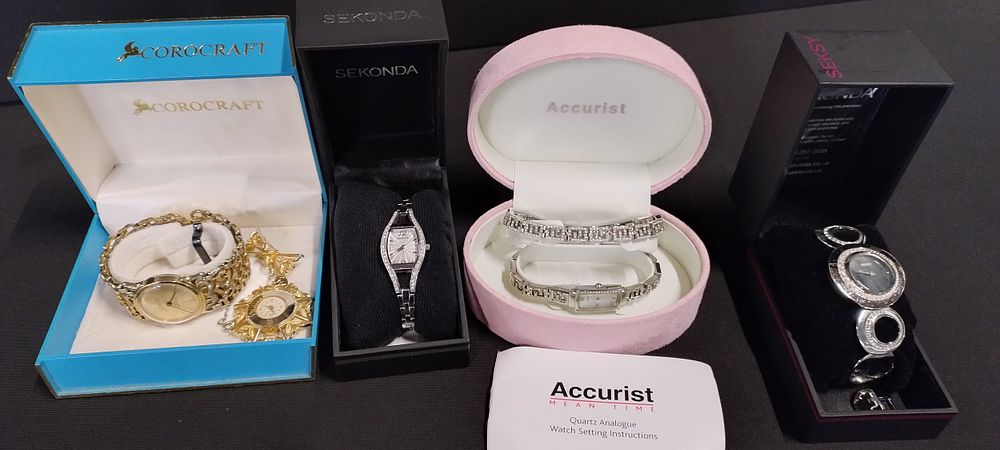 Lot 341: 4 x Ladies watches including, Corocraft watch set,...