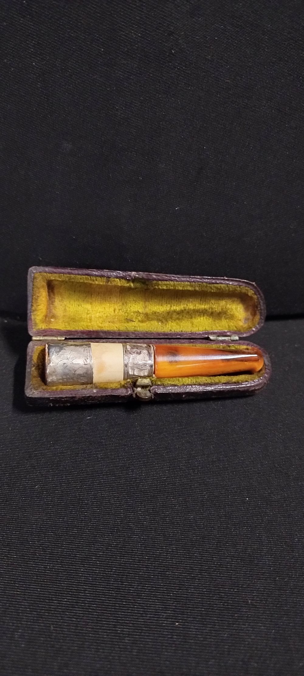 Lot 347: Cherute with amber and silver date stamped for...