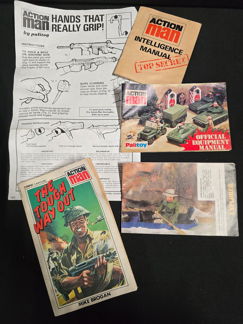 Lot 368: Five vintage ACTION MAN manuals, instruction books and...