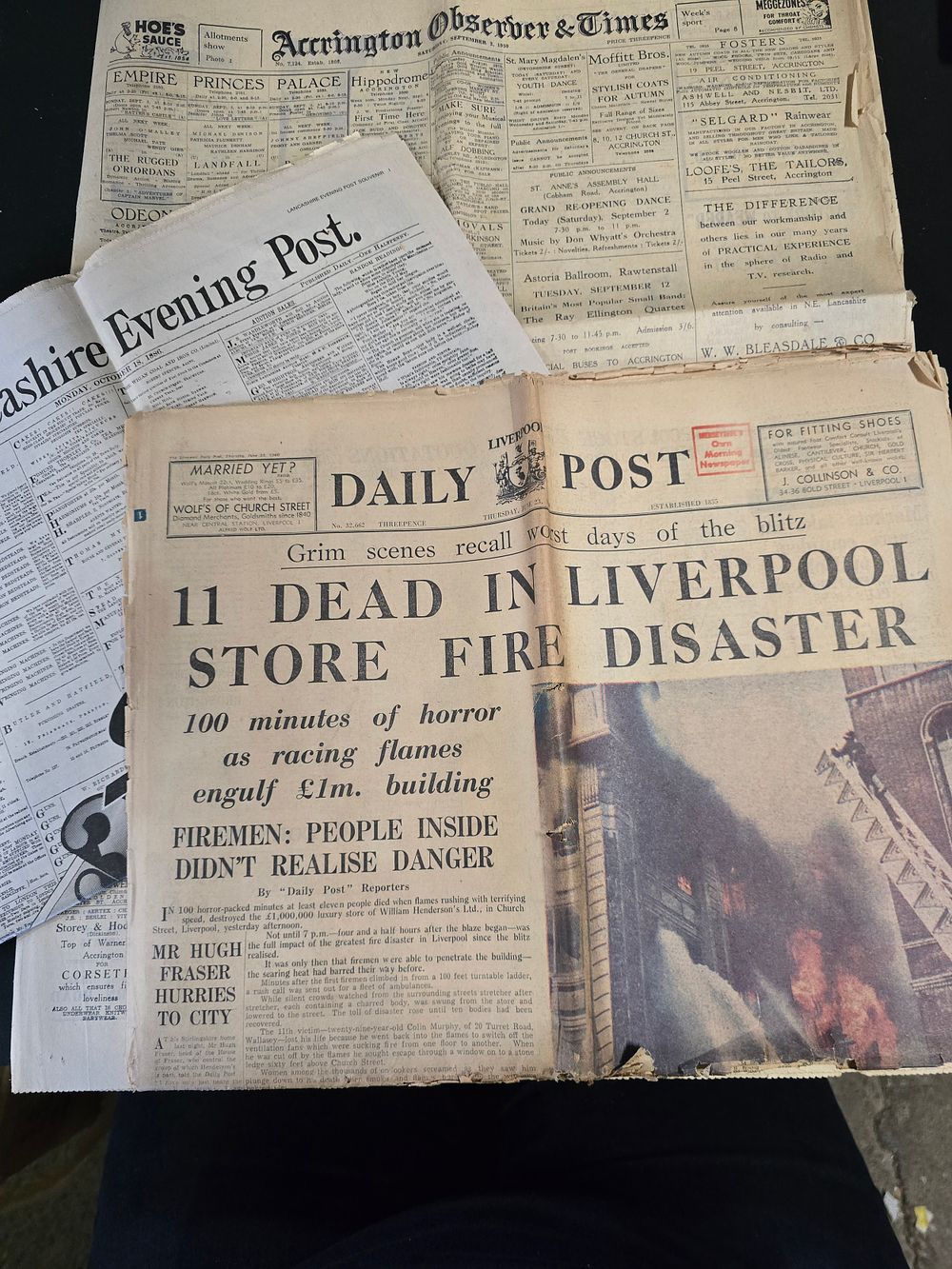 Lot 378: 1960 Daily Post, 1950 Accrington Observer & times...