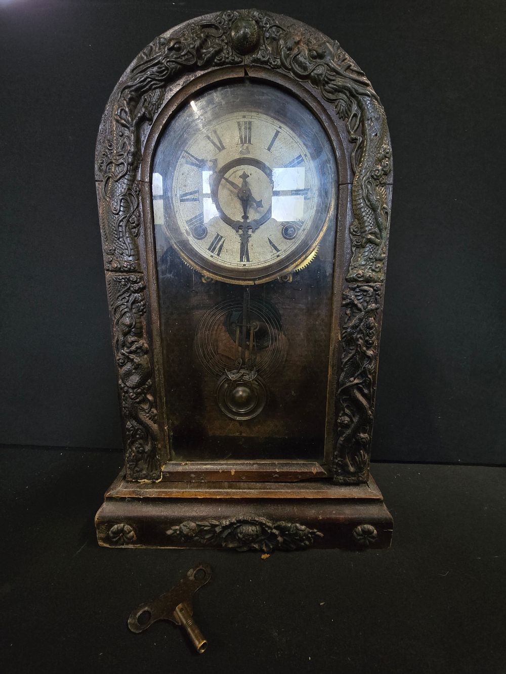 Lot 380: An early 20thC Takano domed mantel clock, the...
