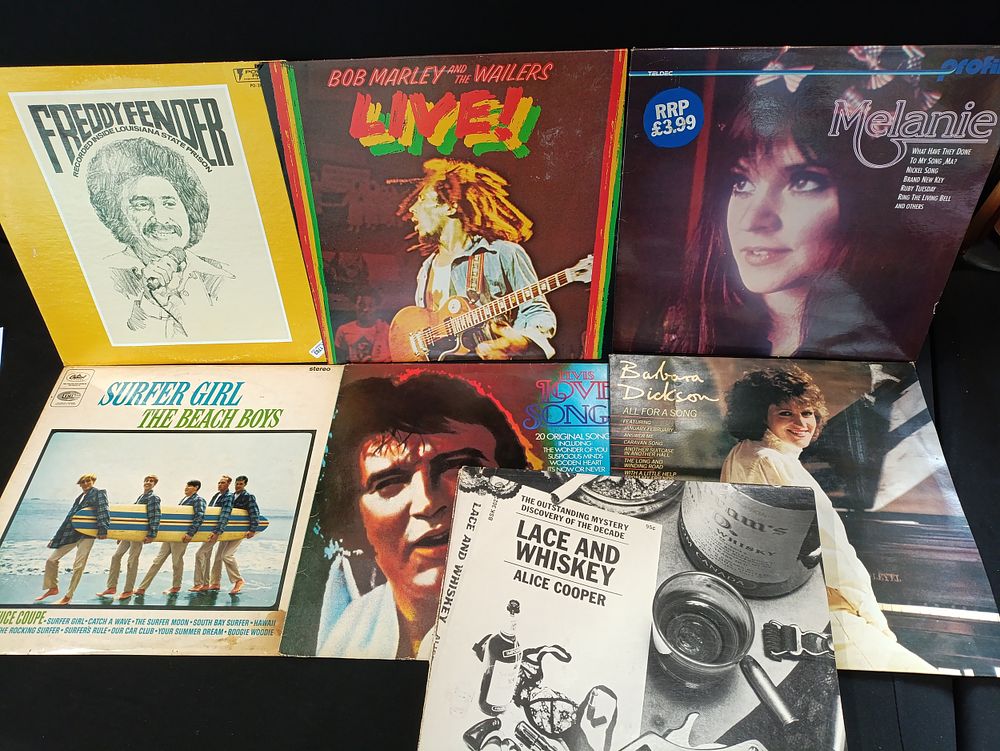 Lot 392: Selection of 13 Vinyl records including Bob Marley,...