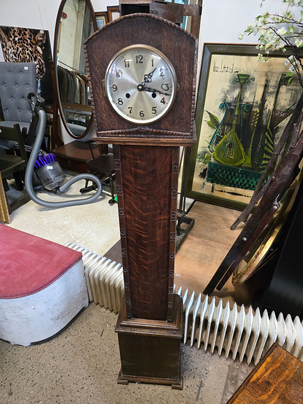 Lot 381: Vintage grand-daughter clock. (Converted)