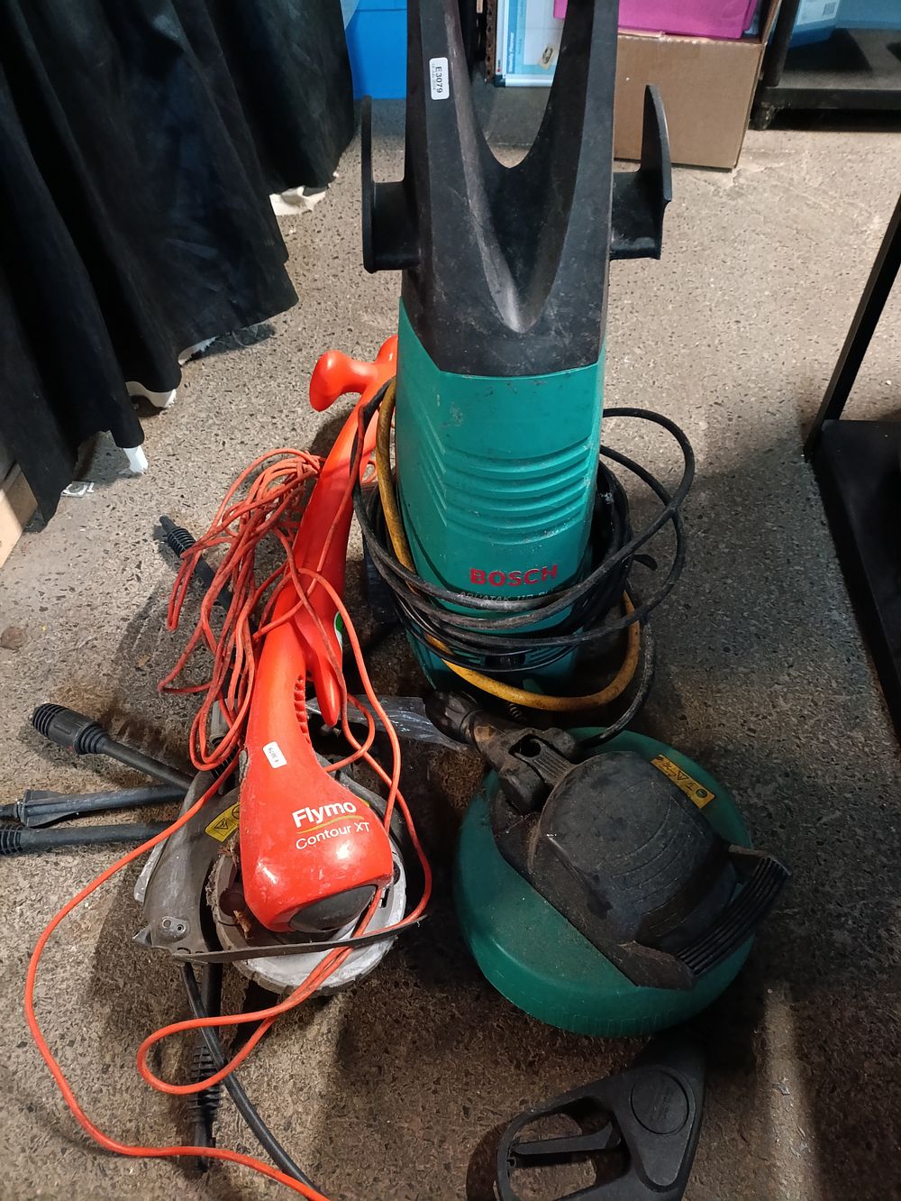 Lot 470: Bosch pressure washer and Flymo strimmer tested for...