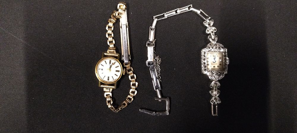 Lot 485: Two ladies small faced watches, one Marcasite, and...