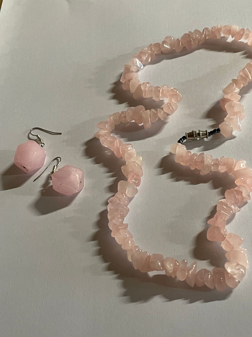 Lot 89: Pink Quartz Necklace & Earings