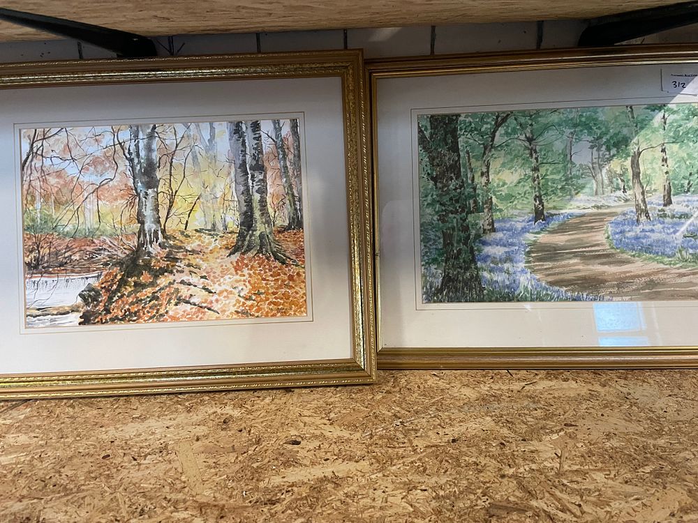 Lot 129: Two water colours by M Carnidge 1999