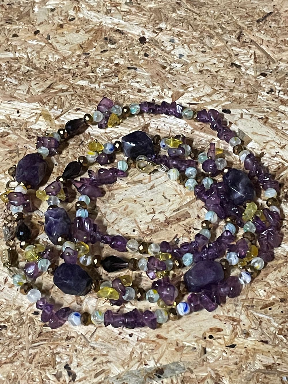 Lot 152: Mixed Stone Necklace Containing Amithyst, Moonstone & More