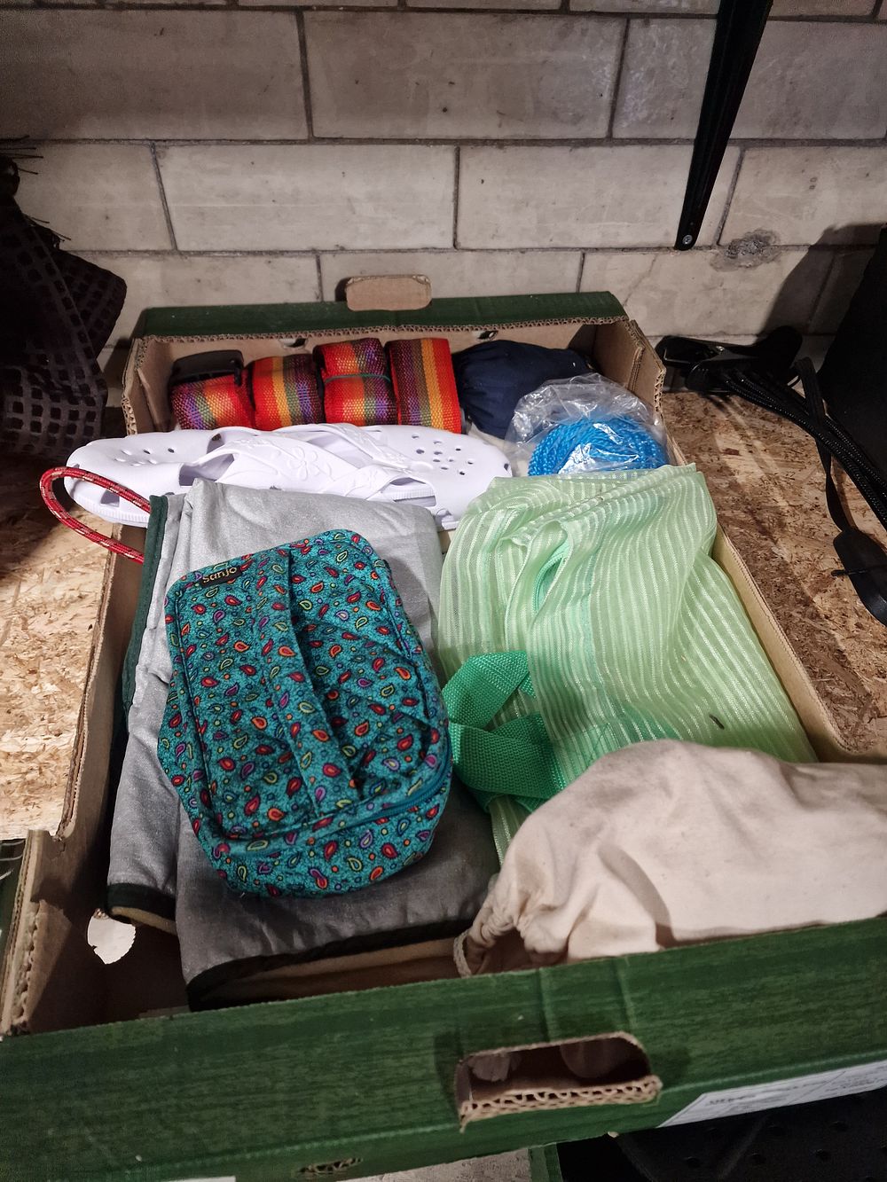 Lot 179: Small iron, first aid bandages size 7 footwear and more