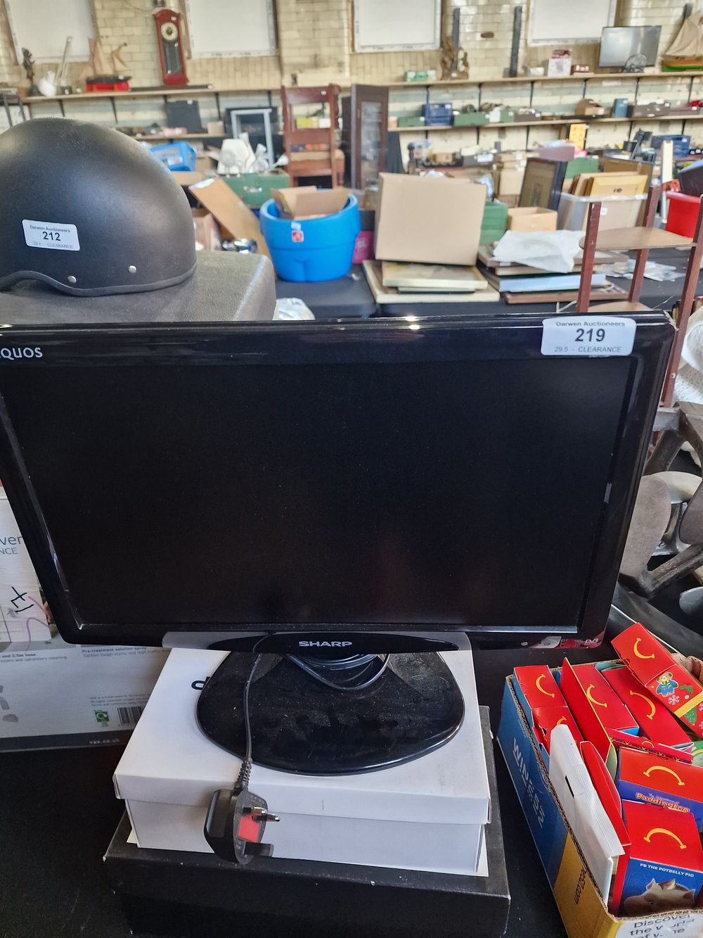 Lot 219: Sharp 19" TV tested for power