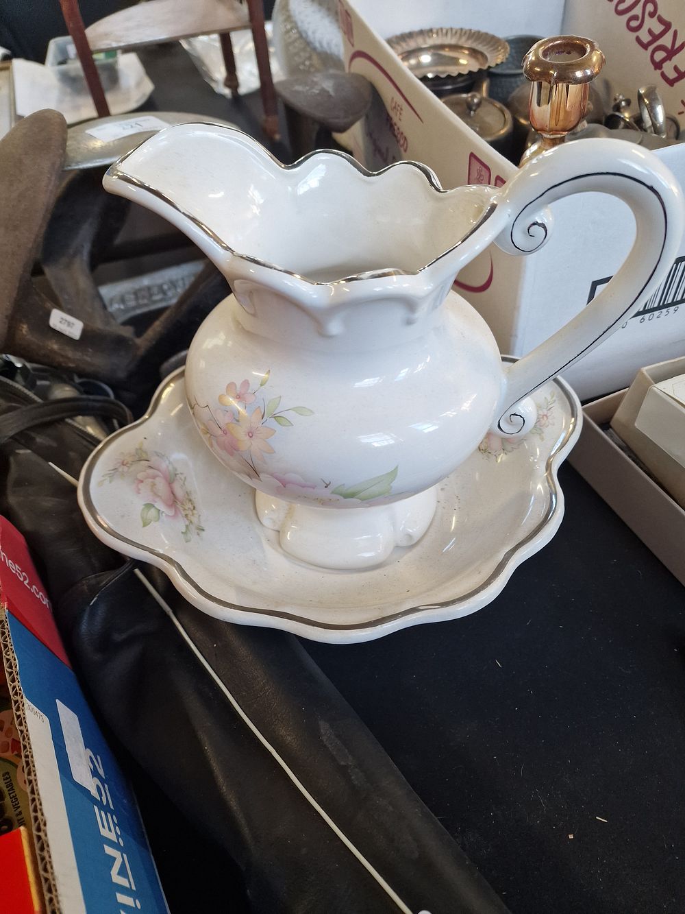 Lot 227: Vintage Staffordshire England creamer