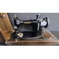 Lot 250: Vintage electric Jones new Family sewing machine with...