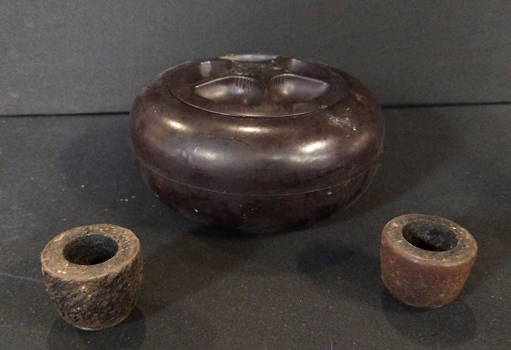 Lot 63: Vintage Bakalite tobacco jar and 2 X pipe...