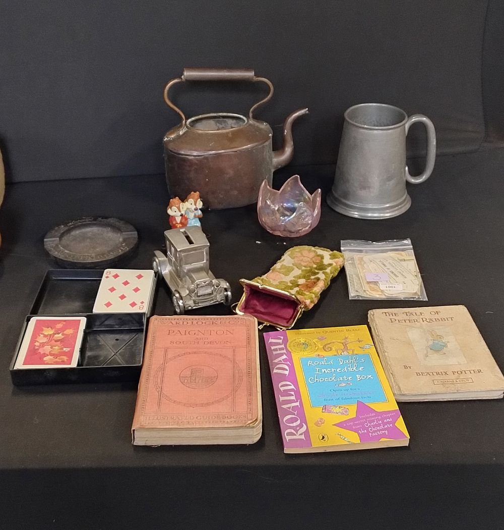 Lot 78: Various vintage lot, including a earthenware hot water...