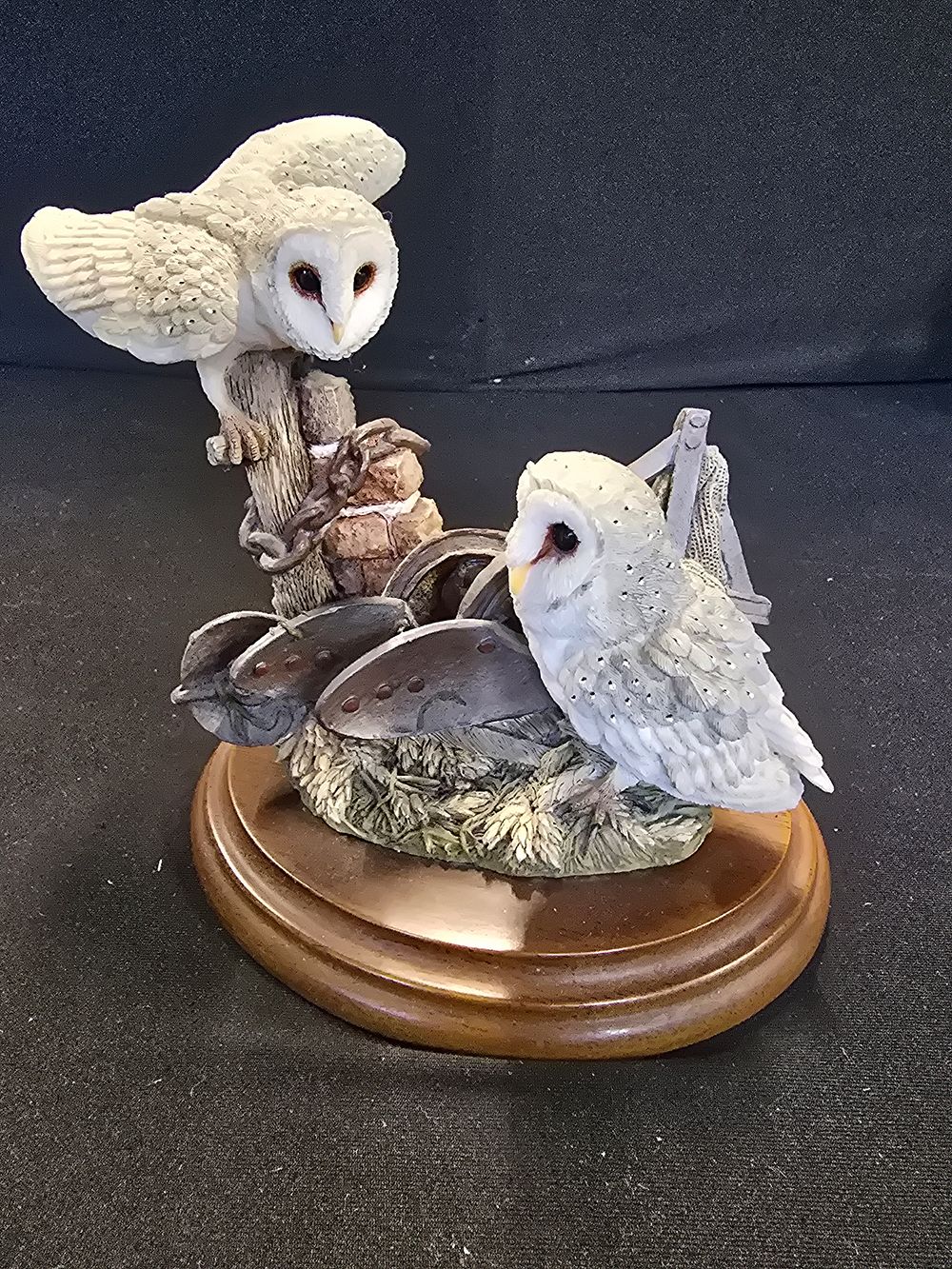 Lot 124: Country Artist no.01295 a pair of barn owls...