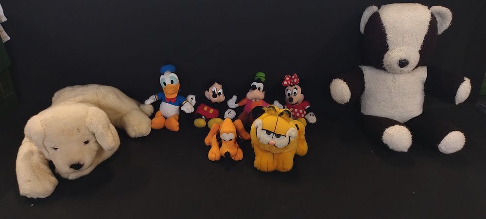 Lot 160: Various vintage soft toys including Andrex dog, black...