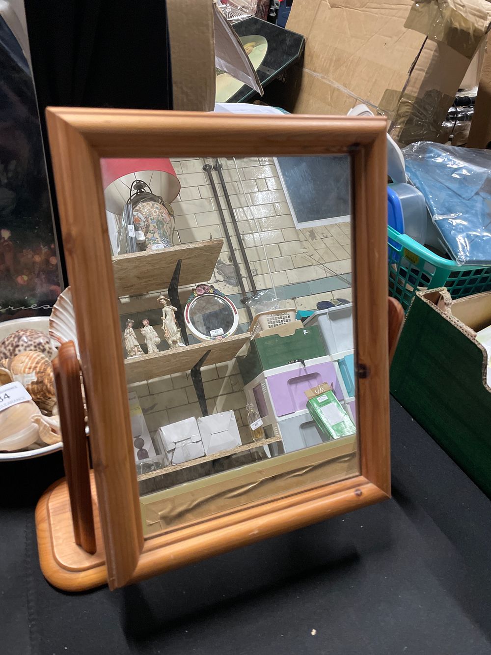 Lot 285: Pine dressing table mirror