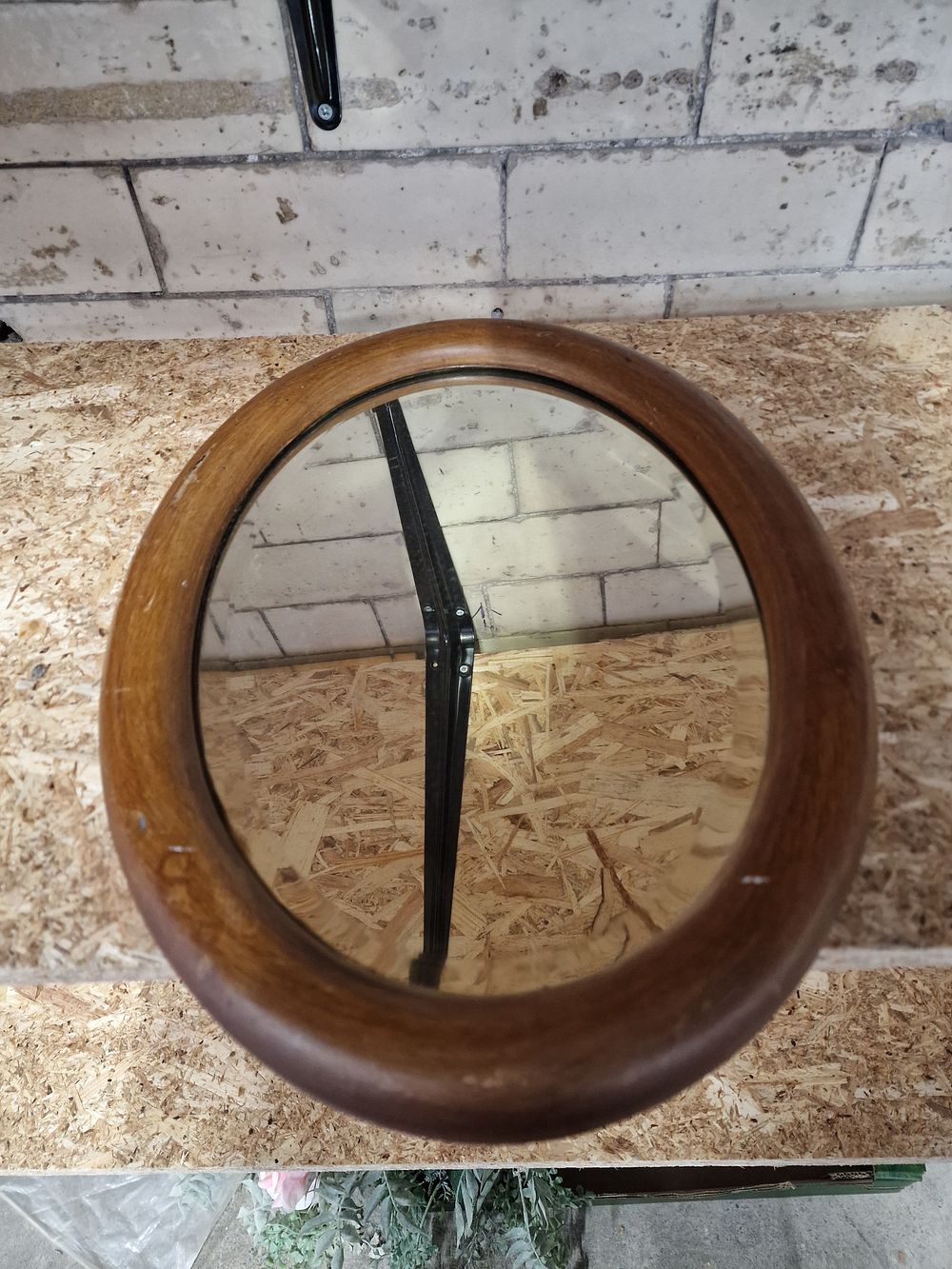 Lot 296: Vintage wooden mirror