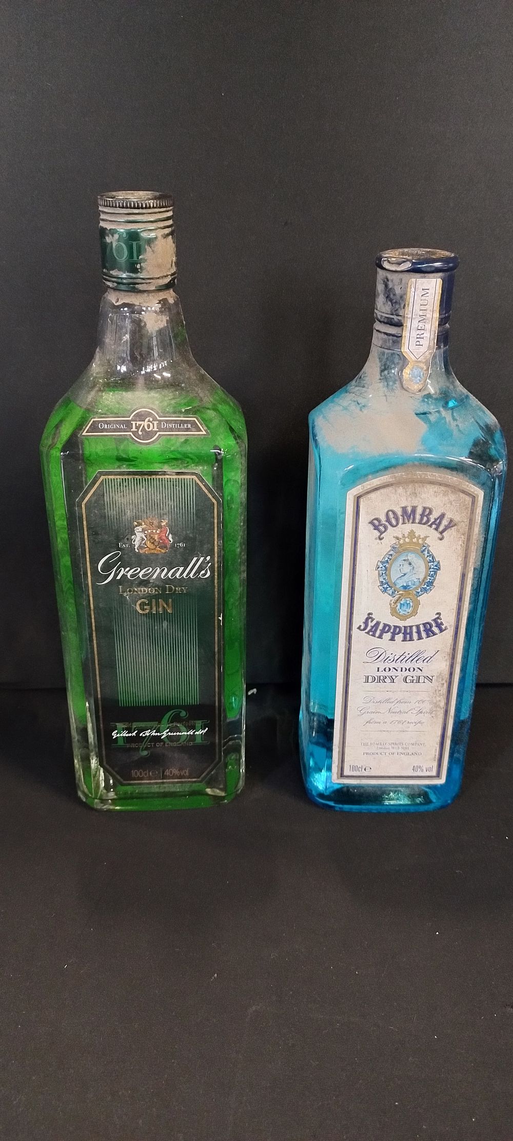 Lot 245: Twp unopened bottles of gin, Greenall's, and Bombay...