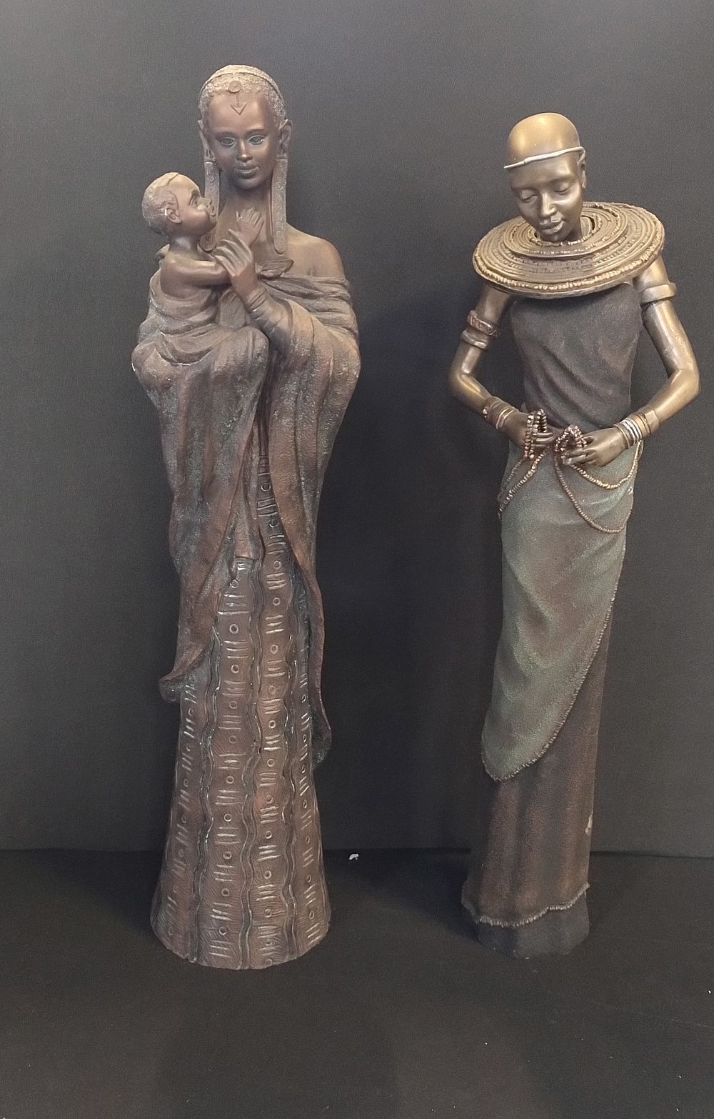 Lot 248: 2 Tales of Africa collection Masai warrior figures...