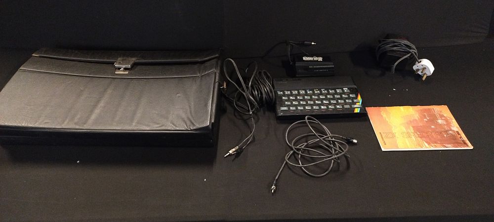 Lot 252: Sinclair ZX Spectrum console cables and carry case
