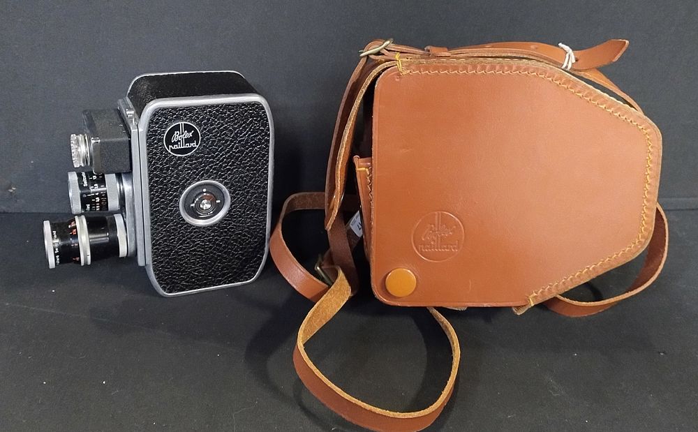 Lot 283: Bolex paillard camera in a tan leather case...