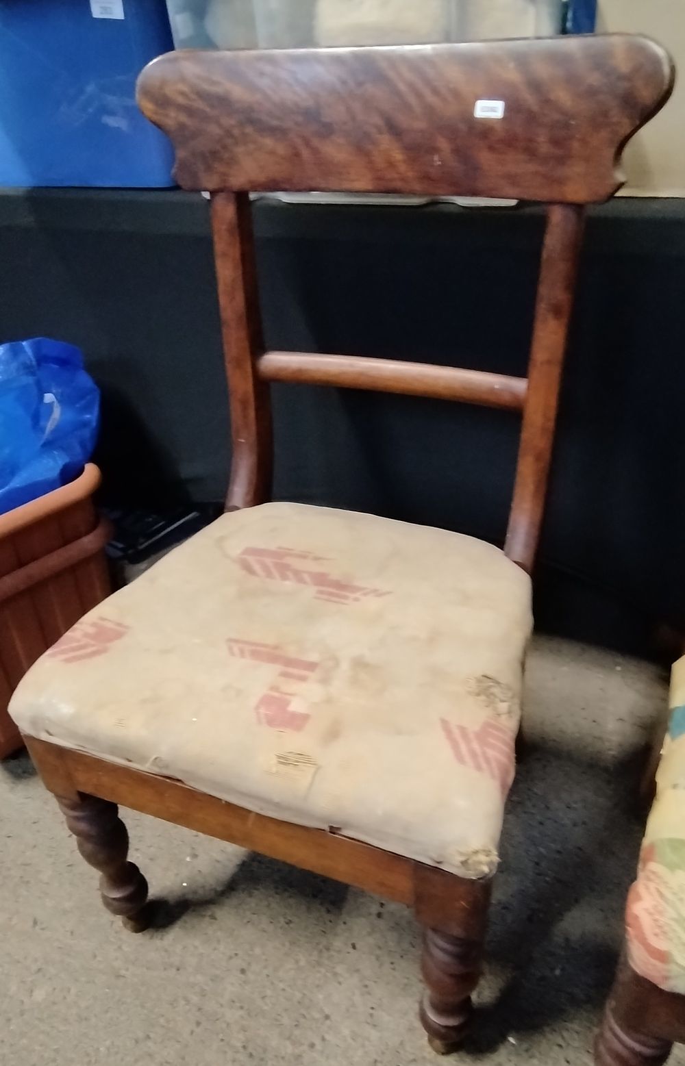 Lot 306: Two dining chairs, with turned front legs
