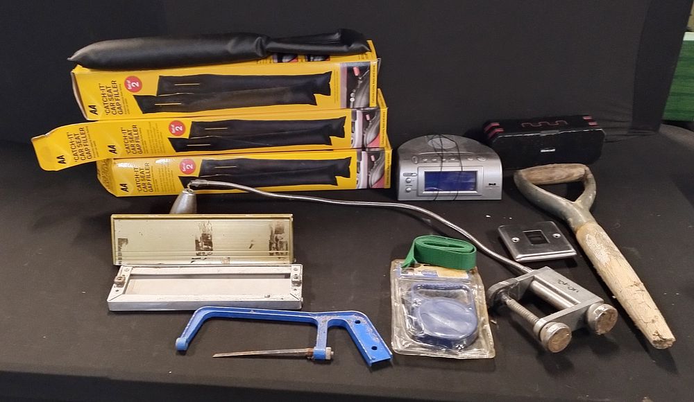 Lot 327: Collection of various items including letterboxes, car gap...