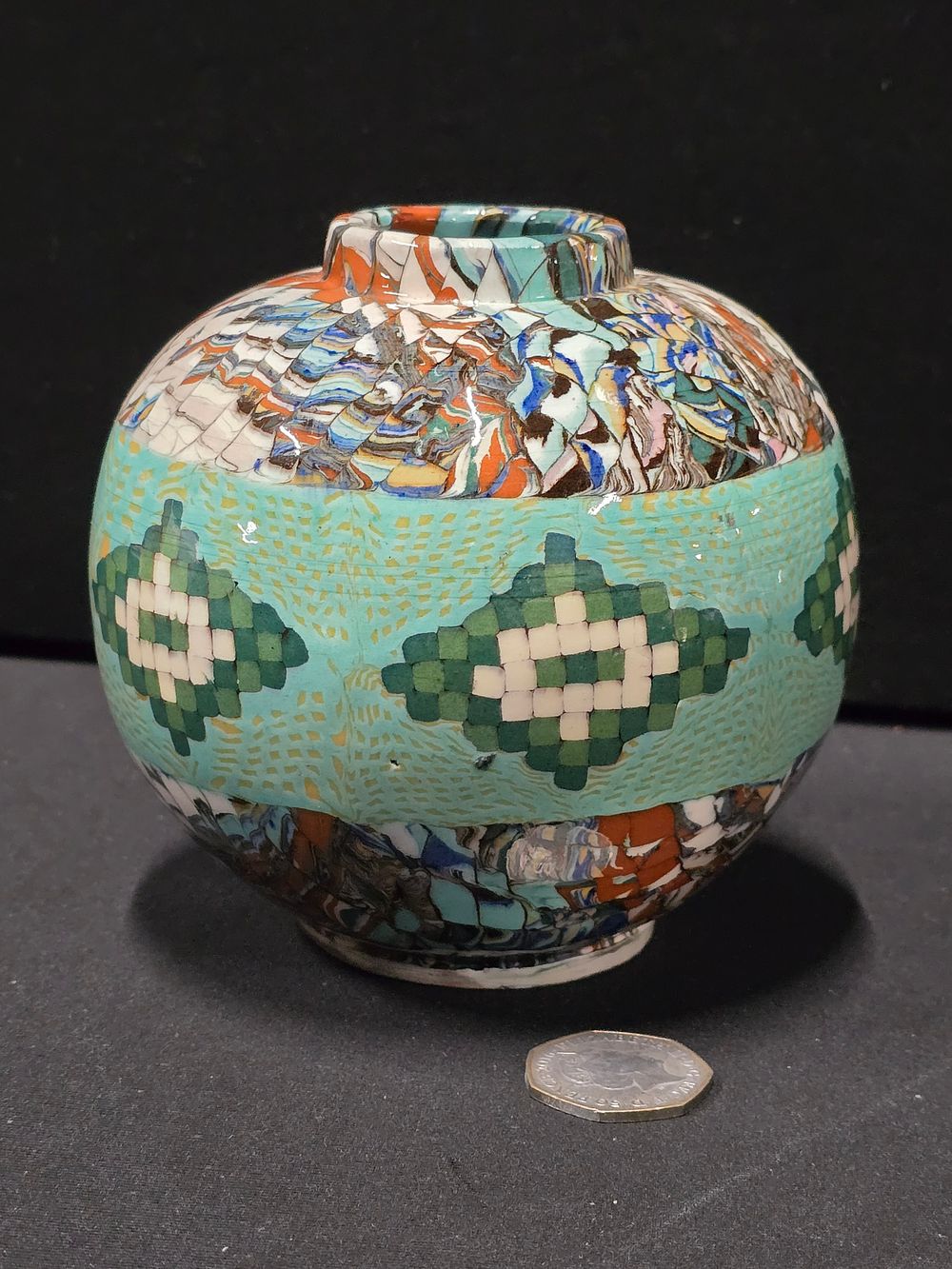 Lot 404: Hand laid Jean Gerbino posey vase