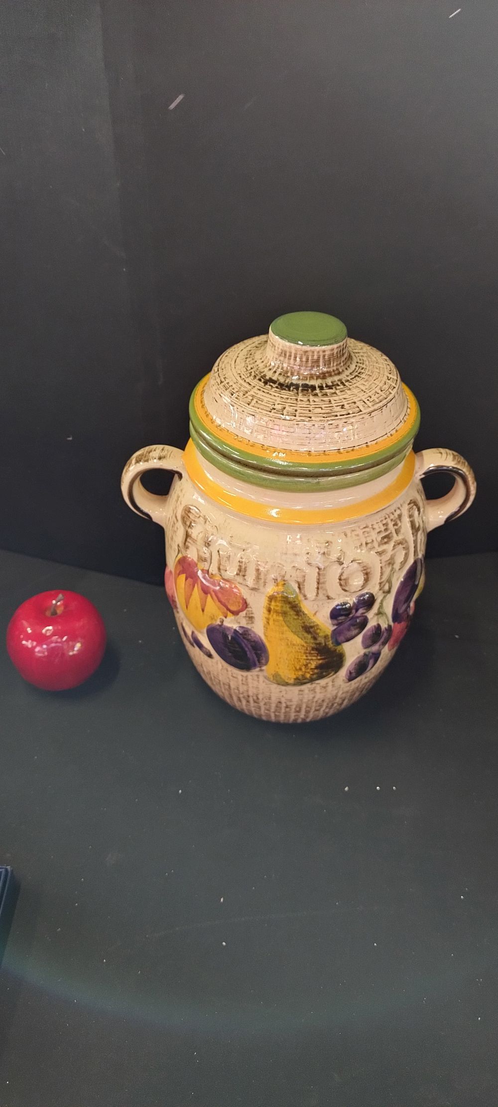 Lot 432: West German Rumtopf with lid. Measures approx H...