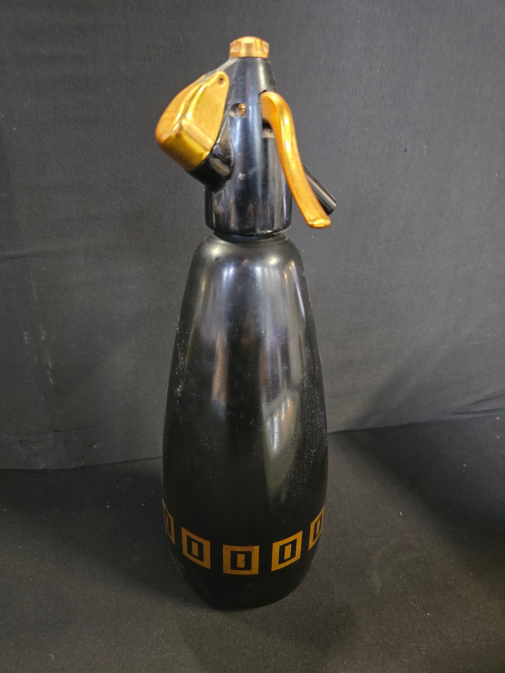 Lot 439: Vintage Retro Sparklets BOC Black & Gold Soda...