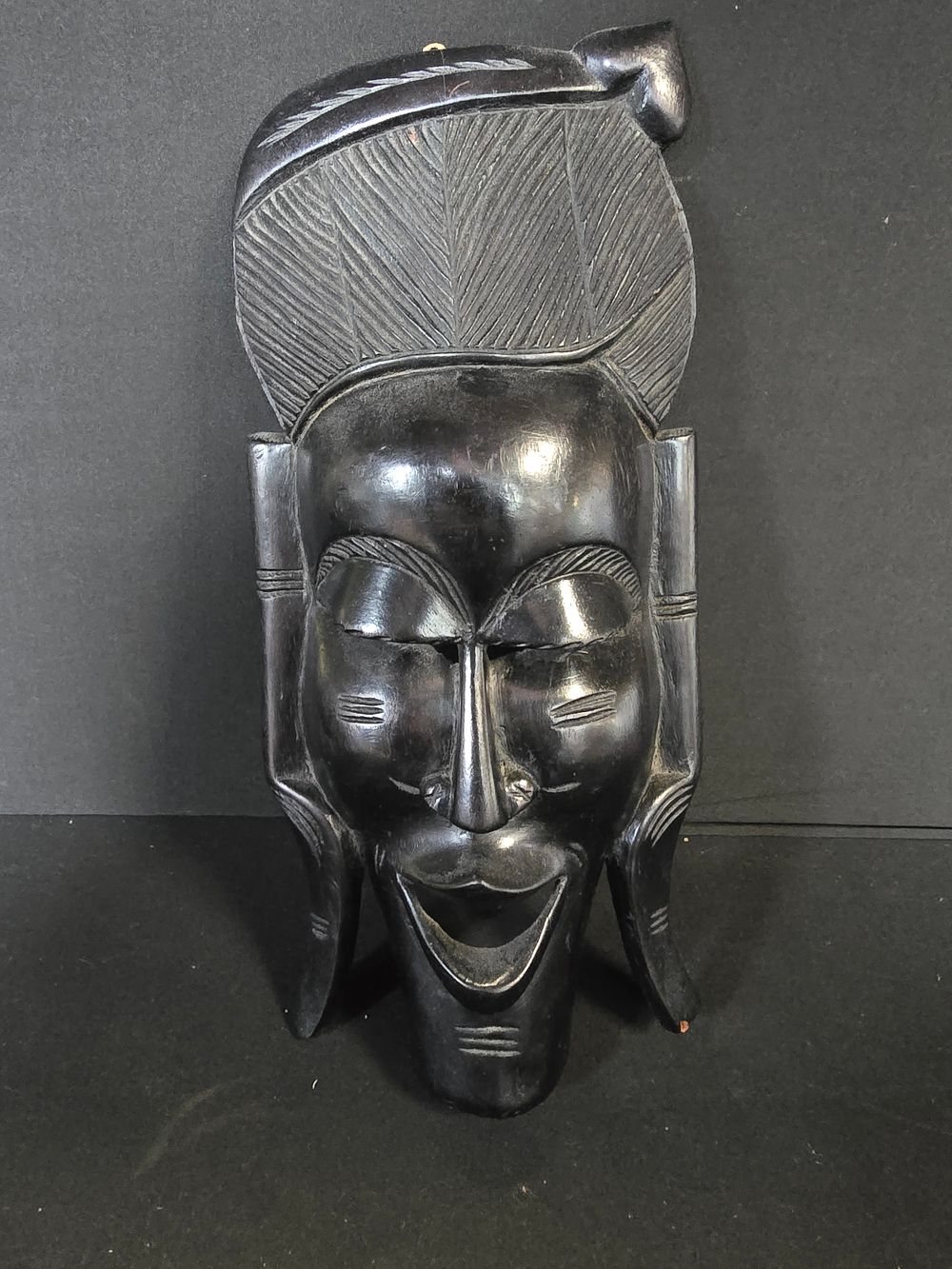 Lot 448: Black ebony African tribal mask