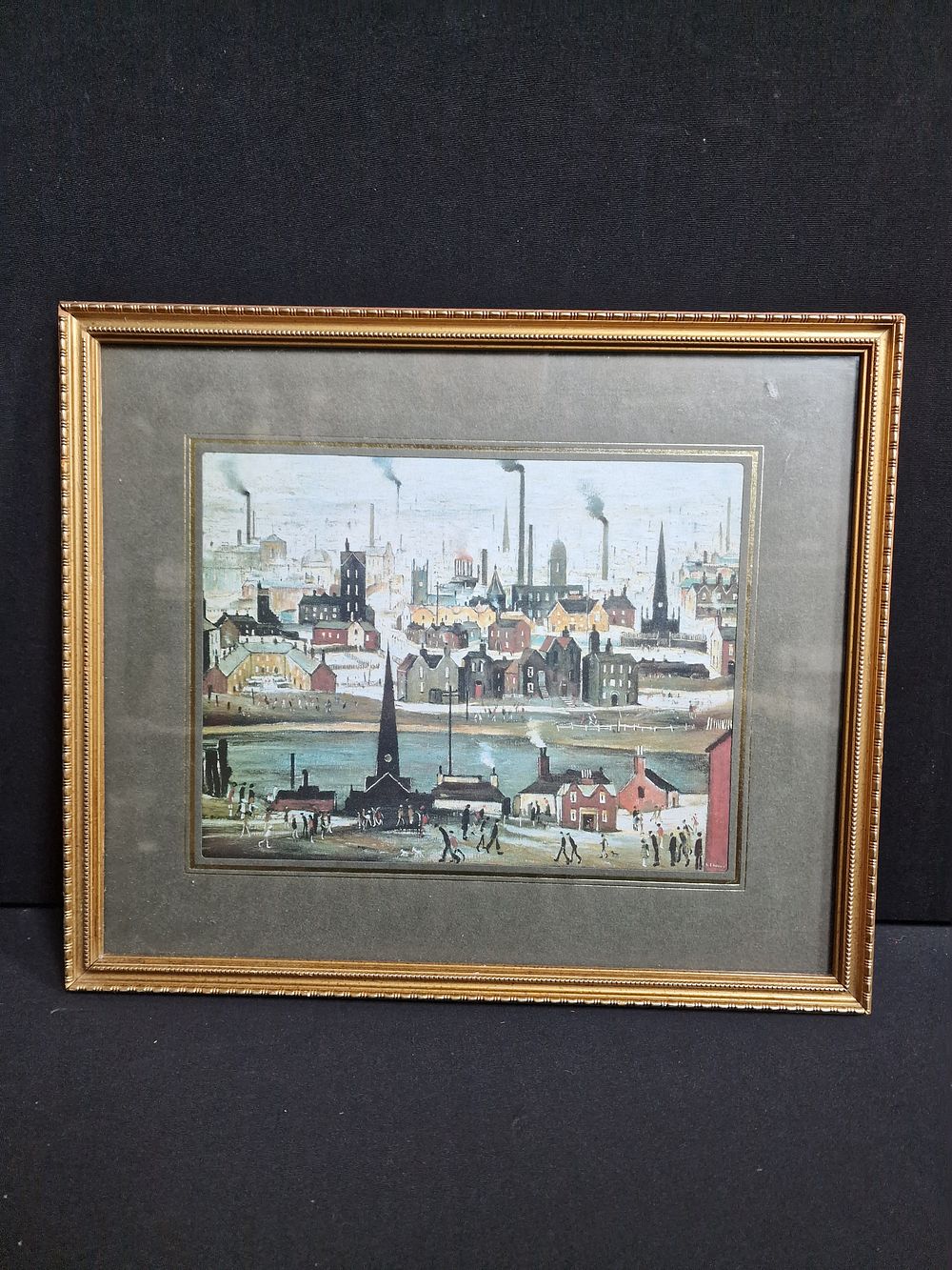 Lot 164: Framed LSLowery Print 33x28cm