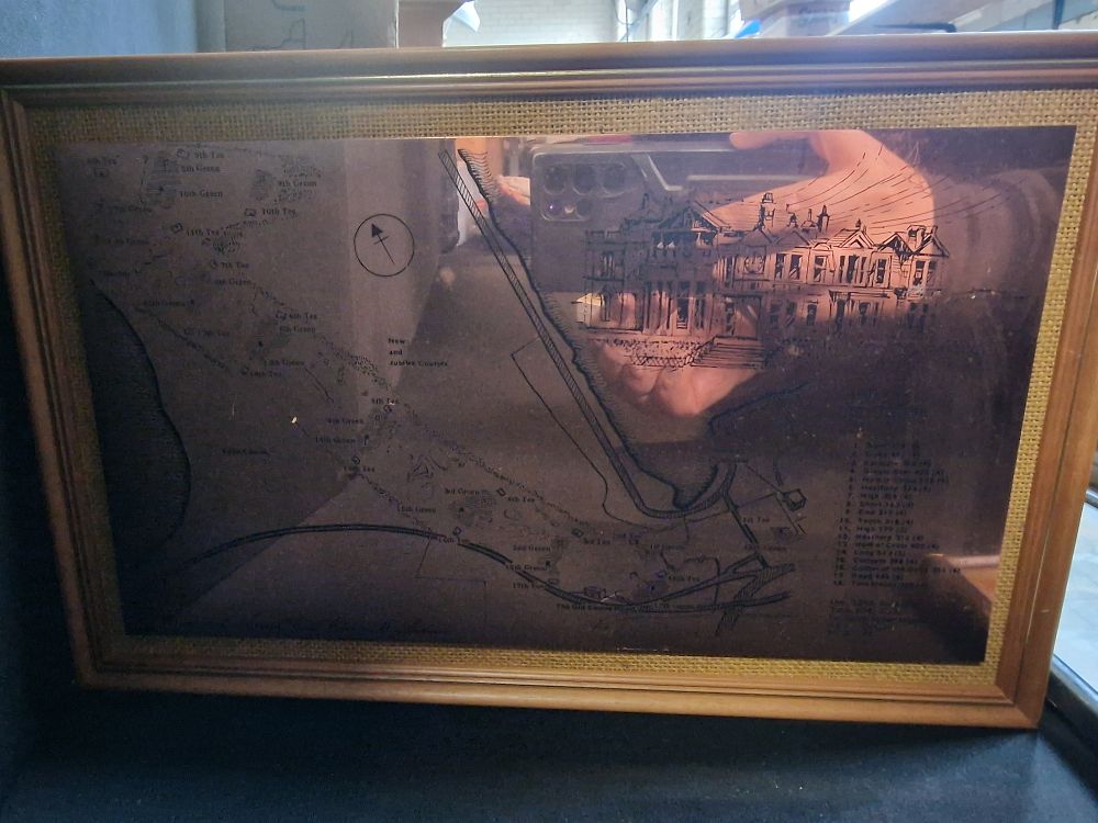 Lot 165: Copper Etched Plate of St Andrews Golf Course Scotland 34x22cm