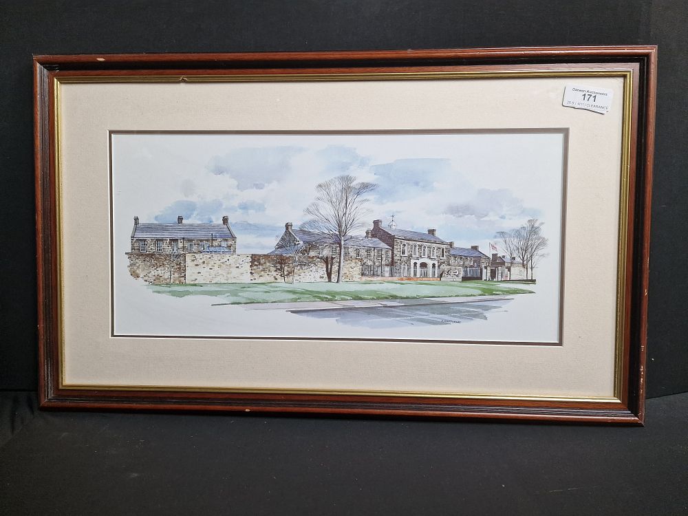 Lot 171: Framed Print of Fulwood Barracks, Preston by E. Scott Jones 76x46cm