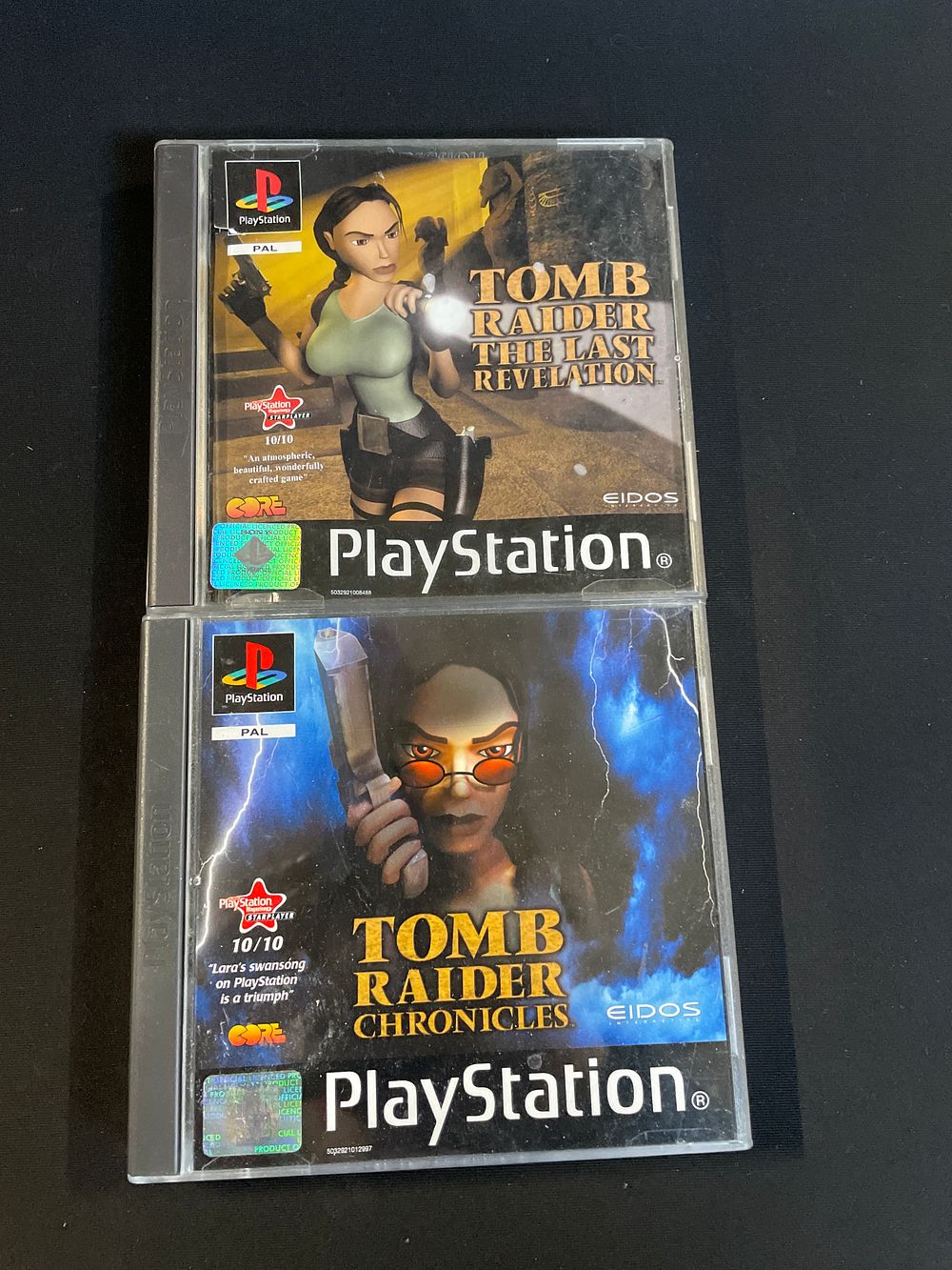 Lot 192: 2 x PlayStation 1 games Tomb Raide chronicles and Tomb Raider The Last Revelation